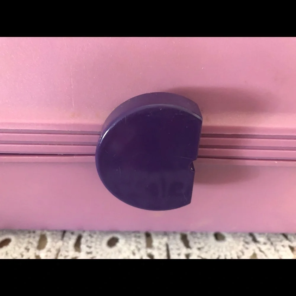 VTG Caboodles Purple 2 Tier Make-Up Storage Case W/Mirror Dressing Table